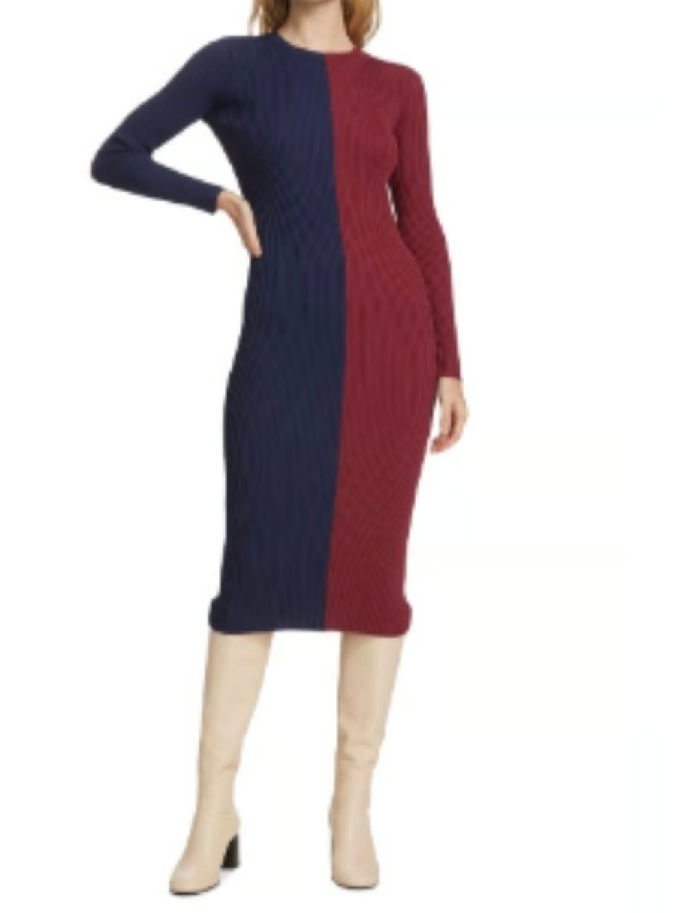 Staud Ribbed Midi Dress - Picture 4 of 16